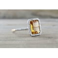 thumbnail image 2 of HeartsAndYou 2ct Natural Yellow Citrine & Diamond Ring 100% REAL 14k SOLID Yellow Gold Halo, 2 of 9
