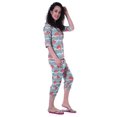 thumbnail image 3 of Moomaya Printed Cotton 3/4 Sleeve Shirt With Capri 2 Piece Nightwear Set Sleepwear For Womens, 3 of 7