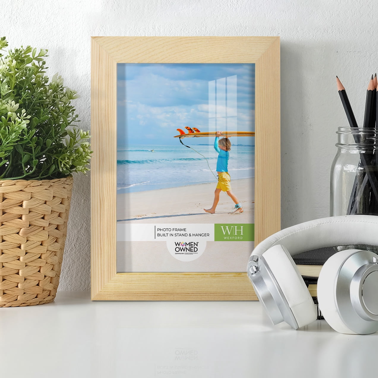 Woodgrain 5 in. x 7 in. Natural Wood Picture Frame Set (Set of 4)