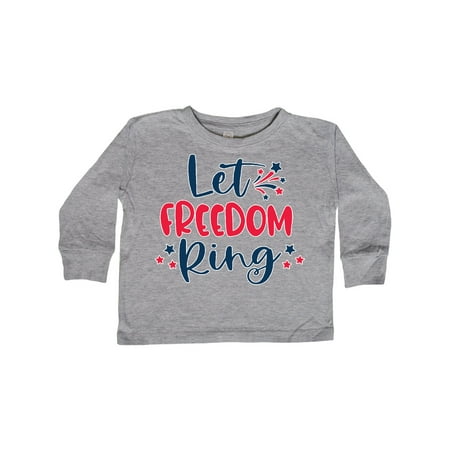 

Inktastic 4th of July Let Freedom Ring with Stars Gift Toddler Boy or Toddler Girl Long Sleeve T-Shirt
