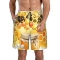 thumbnail image 2 of Uemuo Honey Bee Pattern Men's Swim Trunks Hawaiian Beach Bathing Suit Swimsuits Beach Quick-Dry Shorts with Pockets-XX-Large, 2 of 9