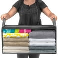 thumbnail image 2 of Clothes Storage, Foldable Thick Fabric Blanket Storage Bags, Containers for Organizing Bedroom, Closet, Clothing, Comforter,Closet Organization with Handle, 22.8x11.8x12.2", 2 of 7