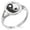 Silver, variant on Stainless Steel Floral Yin Yang Minimalist Oval Top Polished Statement Signet Ring