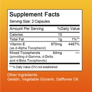 Mulittea Vitamin E 670mg (1000 iu ) dl-Alpha, Dietary Supplement for Antioxidant Support, 360 Softgels