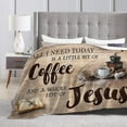 thumbnail image 4 of Christian Coffee Throw Blanket Religious Faith Gifts for Women Men Girls Boys Kids Adults Soft Flannel Fleece Blanket for Couch Sofa ​Bed Home Decor 40"x50", 4 of 7