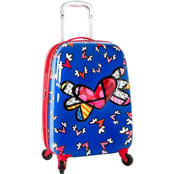 Britto Britto Tween 3D Pop Up Kids 20 Inch Spinner Luggage [Flying Hearts]