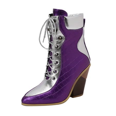 

SZXZYGS Boots Cowboy Boots for Women Pointed Toe Shoes Low Heel Shoes Short Western Boot Ankle Booties
