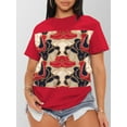 thumbnail image 1 of LovelyWholesale Women's Chain Print Patchwork T-shirt, 1 of 1