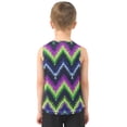 thumbnail image 3 of Neon Green Purple Blue Black V-lines Vest Undershirt Tank Top Sleeveless Quick Dry L, 3 of 7