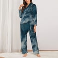 thumbnail image 2 of Salouo Mysterious Moonlit Mountains Pattern Women's Pajamas Set Long Sleeve Button Down Sleepwear Soft Pj Lounge Sets for women 2 Piece Pjs Set with Long Pants-Medium, 2 of 7