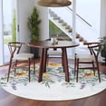 thumbnail image 3 of Floral Eucalyptus Leaves Round Area Rug 5Ft Washable Circle Rugs for Living Room Bedroom, Daisy Summer Botanical Watercolor Non-Slip Carpet Floor Mats Indoor Outdoor Carpet Runner Home Decor, 3 of 8