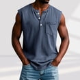 thumbnail image 2 of Purcolt Mens Athletic Tank Tops, Big and Tall Vintage Sleeveless Button Up Muscle Shirts Summer Casual Gym Running Workout Beach Tee Top with Pocket, 2 of 6
