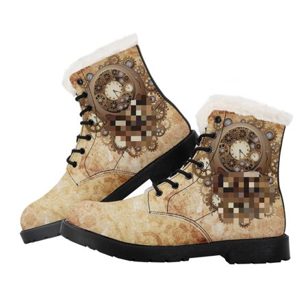 

Digital printing European and American hot sale outdoor mid-calf one-piece pattern men‘s cotton-padded boots