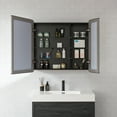 thumbnail image 5 of Talayuela 36 in.W x 32 in.H Aluminum Framed Medicine Cabinet in Brushed Black, 5 of 17