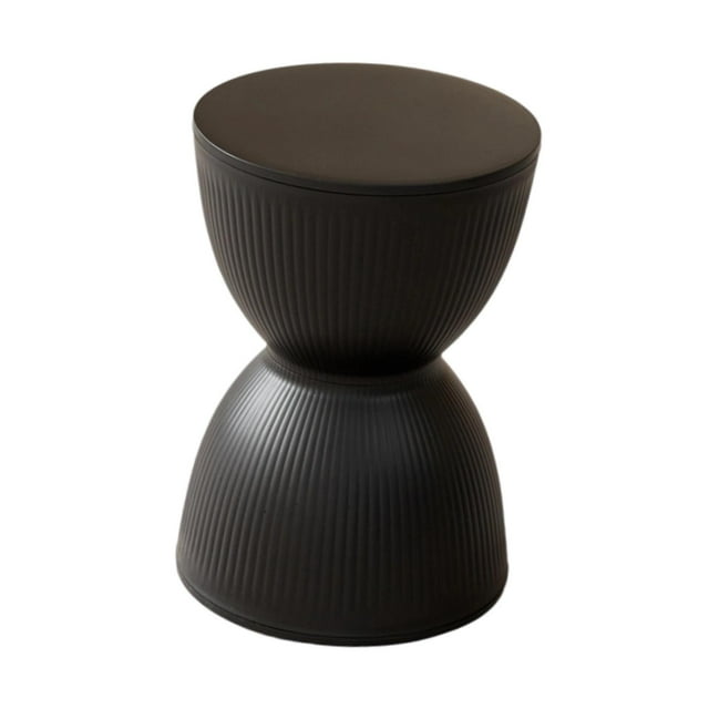 Taburete pequeño redondo para cambiar zapatos, mueble multiusos sencillo y elegante. Negro