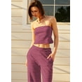 thumbnail image 4 of Conjunto de dos piezas Panadila para mujer, trajes de salón de verano a rayas, 4 of 6