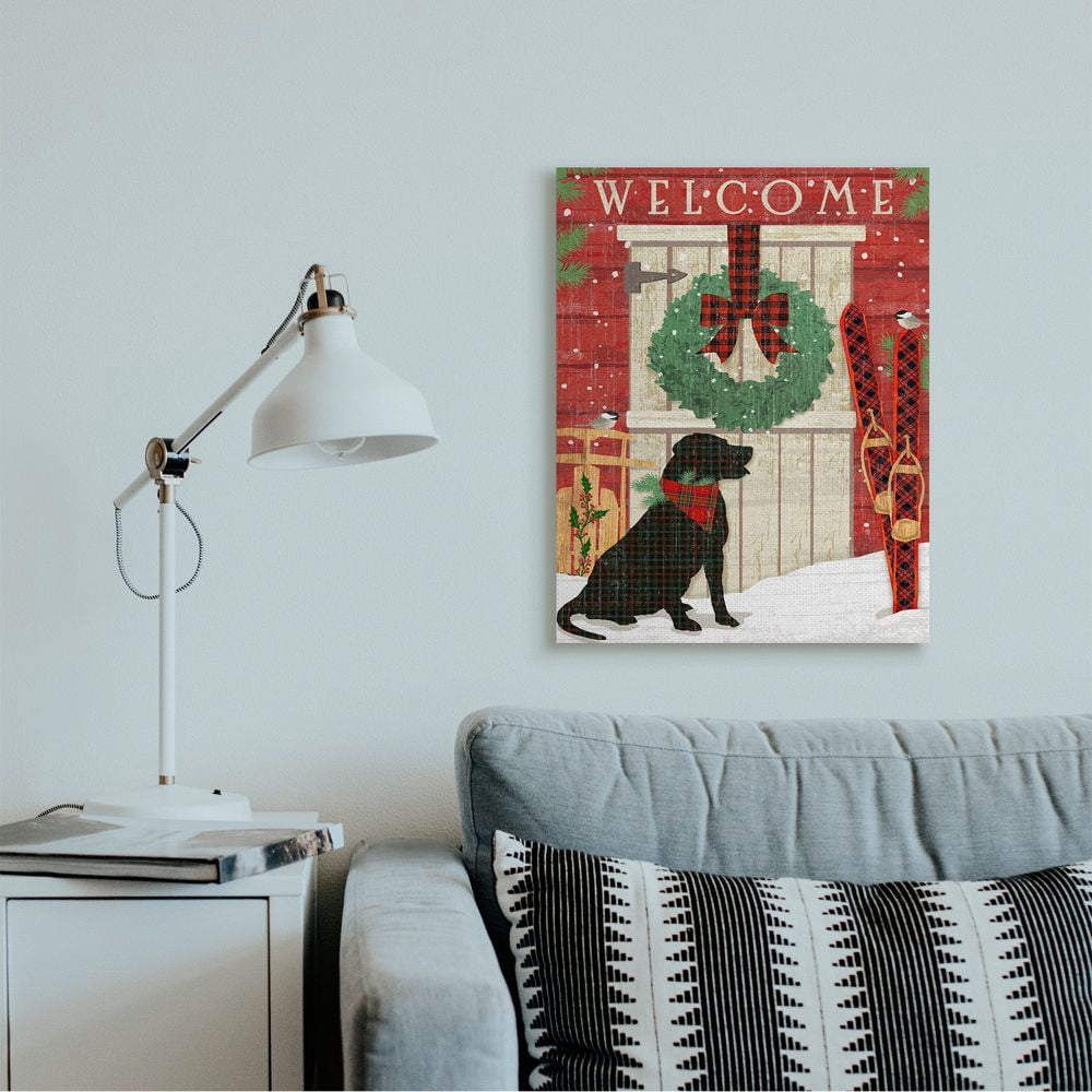 Stupell Indtries Charming Country Holiday Welcome Home Pet Scene Canvas Wall Art Design by Andrea Tachiera, 24" x 30"