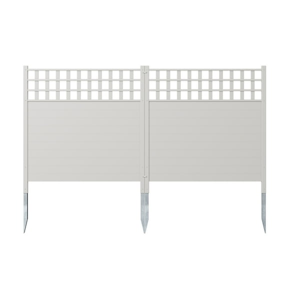 44in H x 42in W (2 Panels) No Dig Zippity Keswick Privacy Fence and Screen Kit, White Vinyl Privacy Fence, Outdoor Privacy Screen Panels for Yard, Trash Can Enclosure, Air Conditioner Fence ZP19060