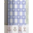 thumbnail image 3 of Purple Buffalo Striped Sheer Curtains for Living Room Bedroom Love Heart Checkered Sheer Curtains 72 Inch Long 2 Panels Set Light Filtering Curtain Window Treatments Drapes for Dining Room, 3 of 6