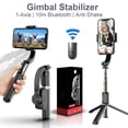 thumbnail image 2 of Selfie Stick Gimbal Stabilizer, 360° Rotation Tripod with Wireless Remote, Portable Phone Holder, Auto Balance 1-Axis Gimbal for Smartphones Tiktok Vlog Youtuber Live Video Record, 2 of 20