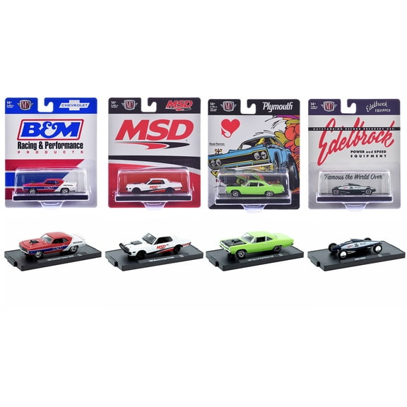 "Auto-Drivers" Set of 4 pieces in Blister Packs Release 121 Limited Edition to 9450 pcs 1/64 Diecast Model Cars by M2 Machines