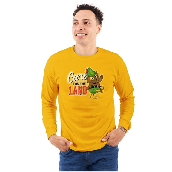 Woodsy Owl Care for the Land Retro Long Sleeve TShirt Men Women Brisco Brands S