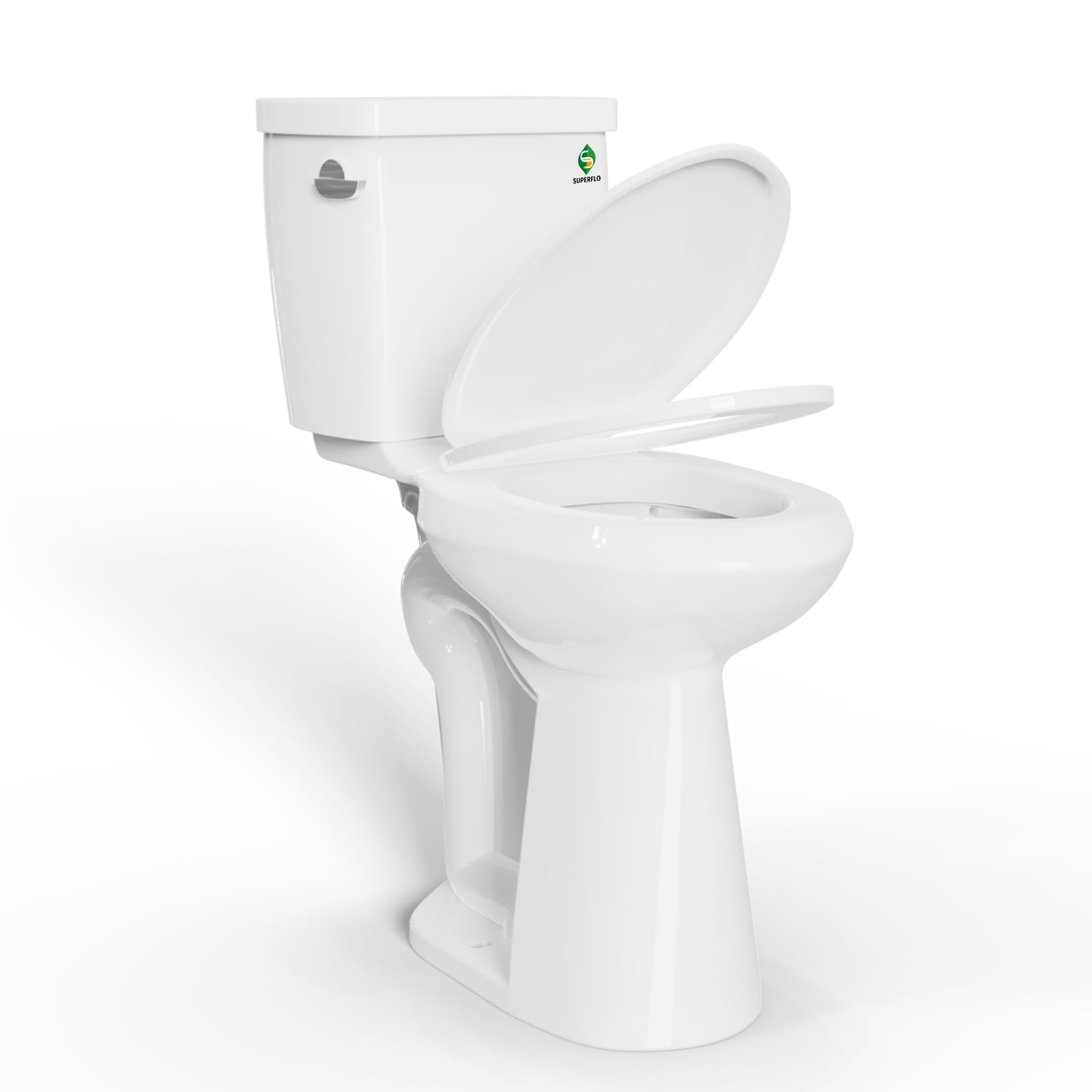 SUPERFLO Extra Tall Toilets | 21 Inch Toilet Bowl Height & 12-inch Rough-in | High Toilets For Seniors & Disabled | Two Piece Toilets For Bathrooms Comfort Height Elongated