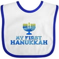 thumbnail image 3 of Inktastic My First Hanukkah with Menorah Boys or Girls Baby Bib, 3 of 4