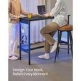 thumbnail image 7 of Bar Table, 47.2" Narrow Long Bar Table, Cocktail Tall Table with LED Lights, Built-in Power Outlets, Mesh Panels, High Top Pub Table for Dining Kitchen Home Bar, 7 of 7
