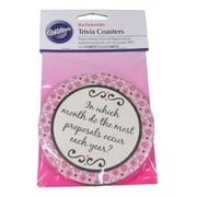 Set of 12 Wilton Wedding Bachelorette Party Trivia Game Coasters