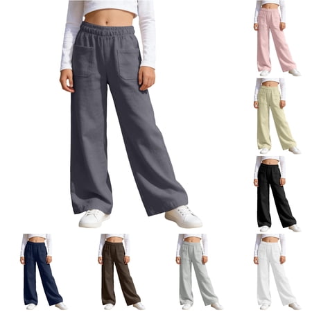 Kids Cargo Pants with Multiple Pockets Comfortable Casual Trousers for Girls and Boys Play Outdoor Daily Wear Kids Clothes 10-11 Years