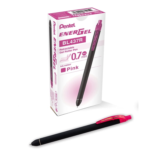 Bolígrafo Pentel EnerGel BL437R 0,7 mm tinta rosa, paquete de 12