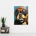 thumbnail image 2 of Bulldog with Retro Motorcycle Goggles and Helmet Extra Large XL Wall Art Poster Print, 2 of 3