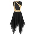 thumbnail image 3 of dPois Robe de Danse Maman et Moi Métallique Sans Manches Ballet Louange Moderne Lyrique Robe Performance Noir G, 3 of 7