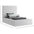thumbnail image 6 of Meridian Furniture Bliss Solid Wood Tufted Velvet Twin Bed in White, 6 of 8