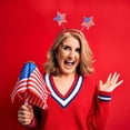 thumbnail image 4 of Patriotic Headband, 4th of July Head Boppers - Red White Blue Headpiece,USA Flag Headbands for Independence Day Party Favors Fourth of July Party Accessories, Memorial Day Headbands, 4 of 4