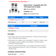 thumbnail image 2 of Brake Pad Set - Compatible with 1992 - 1993 Honda Civic EX Sedan, 2 of 2