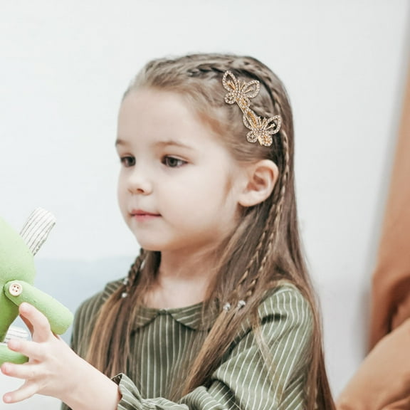 ifundom 2 Pieces Decorative Rhinestone Hairpins Small Stylish Hair Clips for Women Girls Assorted Colors