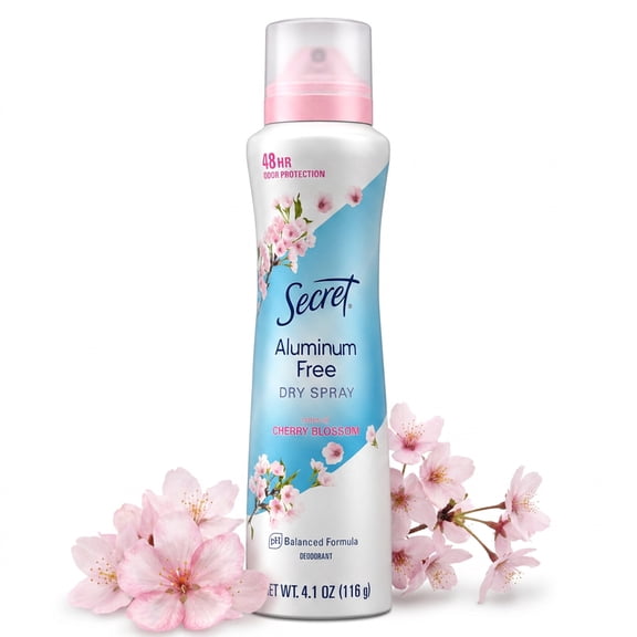 Secret Dry Spray Deodorant, Aluminum Free, Cherry Blossom, 4.1 oz