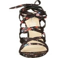 thumbnail image 2 of Jessica Simpson Jexilla Black Multi Stiletto Heeled Tie-up High Strappy Sandals (Black Multi, 8), 2 of 7