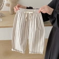 thumbnail image 4 of hengsof Classic Casual Pants for Boys Cotton Linen Stripe Elastics Waist Spring Summer Trousers Toddler Long Pants, 4 of 5