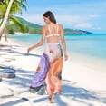 thumbnail image 7 of FORMRS Womens Long Sarong Beach Wrap Semi-Sheer Bikini Skirt Bathing Swimsuit Cover Up, Bright Flowers, 7 of 7