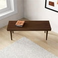 thumbnail image 2 of Felicity Mid-Century Modern Rectangular Solid Wood Bench in Brown, 2 of 6