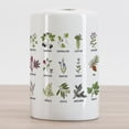 thumbnail image 2 of Herb Ceramic Toothbrush Holder, Natural Treatment Infographic Scheme with Healthy Plants and Names Herbalism Themed, Decorative Versatile Countertop for Bathroom, 4.5" X 2.7", Multicolor, 2 of 4