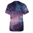 thumbnail image 4 of Womens Tops Starry Night Print Women's Short Sleeve T Shirt Loose Fit Casual Crew Neck Top, 4 of 5