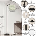 thumbnail image 5 of Arc Floor Lamp Botanical Floral White Tall Modern Standing Lamp LED Adjustable Linen Lampshade 3 Color Temperatures, 5 of 8