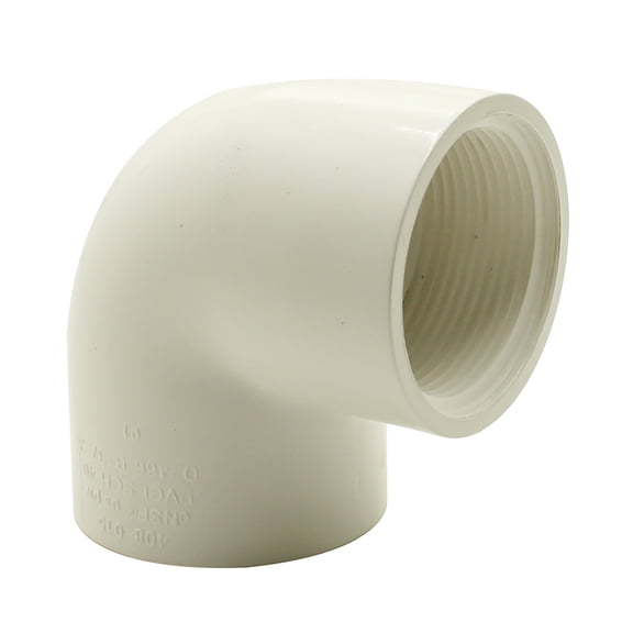 Thrifco 8114216 2 Inch Female Thread x Female Thread PVC 90 Elbow SCH 40