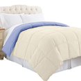 thumbnail image 3 of Benzara BM202046 Genoa Queen Size Box Quilted Reversible Comforter, Blue & Cream, 3 of 4
