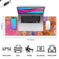 thumbnail image 5 of Long Mouse Pads for Desk,Bright Pioneer Flower Patchwork Desk Mats on Top Of Desks, Desk Mouse Pad Extra Large with 3mm Non-Slip Base and Stitched Edge for Gaming,Office,Work,Home 31.5"x11.8", 5 of 6