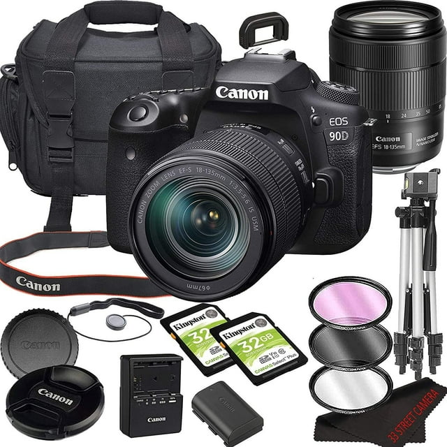 Canon EOS 90D DSLR Camera Bundle with 18135mm USM Lens Builtin Wi